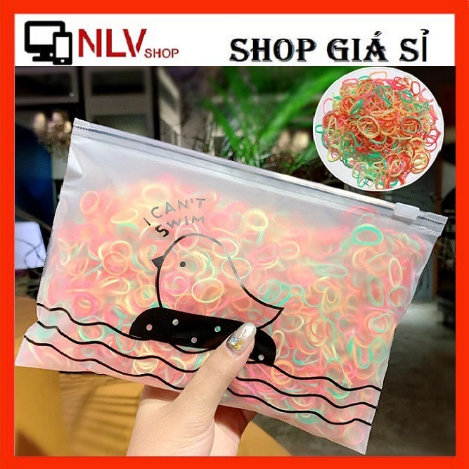 Túi 1000 dây thun cột tóc cao su co giãn thời trang Hàn Quốc cho bé gái