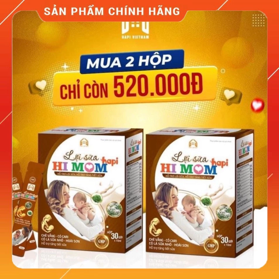 [Chính hãng] Combo 2 hộp lợi sữa Hi Mom kích sữa, sữa đặc thơm và mát