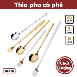 Thìa pha trà inox 304 cao cấp dụng cụ pha cà phê thiết kế sang trọng kiểu dáng hiện đại độ dài 13 - 15 - 17cm