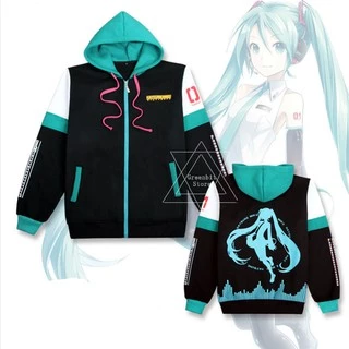 Áo khoác hoodie hóa trang nhân vật Hatsune Miku dành cho nam nữ