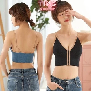 Áo Bra 2 Dây Kéo Khóa Ngực Sexy Có Kèm Mút Đệm Ngực 20