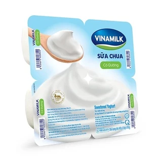 Sữa chua ăn Vinamilk có đường - Vỉ 4 hộp x 100g