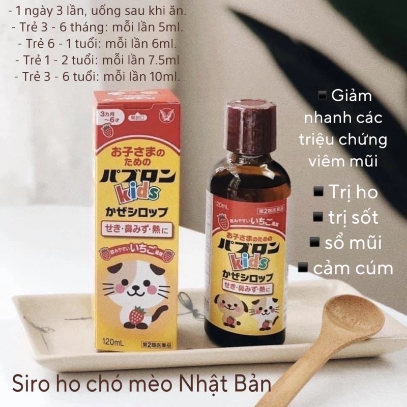 Siro ho PaburonS, Siro ho chó mèo chai 120ml [nội địa Nhật Bản]