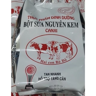 BỘT SỮA NGUYÊN KEM CANXI - HAI CON BÒ ĐỎ (1 bịch 500 gram)