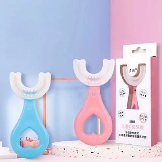 [baonguandam] Bàn Chải Silicone Chữ U Dành Cho Bé Tập Đánh Răng Với Thiết Kế Tay Cầm Trái Tim Ngộ Nghĩnh