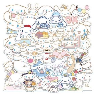 Set 50 sticker hình dán thỏ trắng Cinnamoroll chống thấm nước