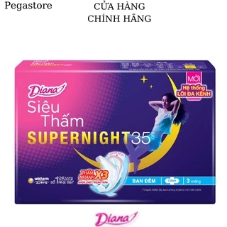 Băng vệ sinh Diana ban đêm siêu thấm Supernight 35cm - bvs diana 3 miếng 1 gói