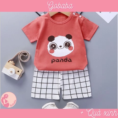 Bộ hè Quảng Châu túi zip vải cotton mềm mát cho bé trai bé gái Gobaba