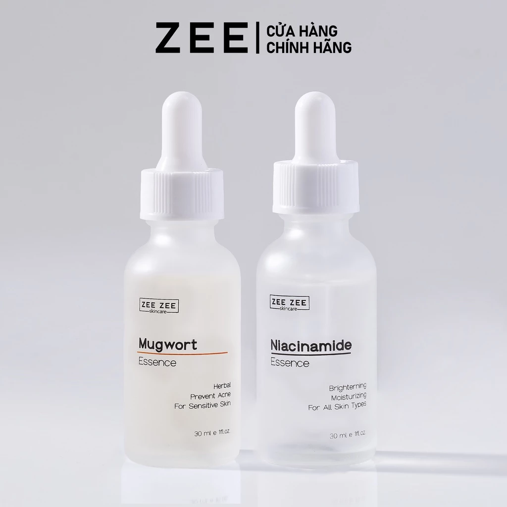 Bộ dưỡng chất chuyên sâu ngừa mụn sáng da Niacinamide & Mugwort Essence | ZEE ZEE skincare