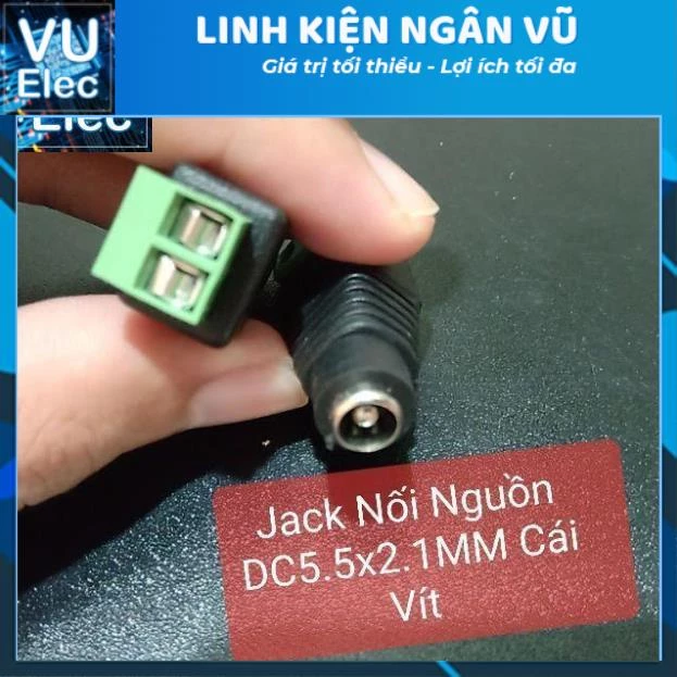 Combo 2 Jack Nối Nguồn DC5.5x2.1MM Đực -  Cái Vít 5.5x2.1 Jack Cái Camera