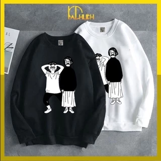 Áo sweater nỉ in hình người lạ mắt form nam và nữ