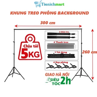 Khung treo phông nền background chụp ảnh sản phẩm Lookbook, Livestream kích thước 2.6mx3m