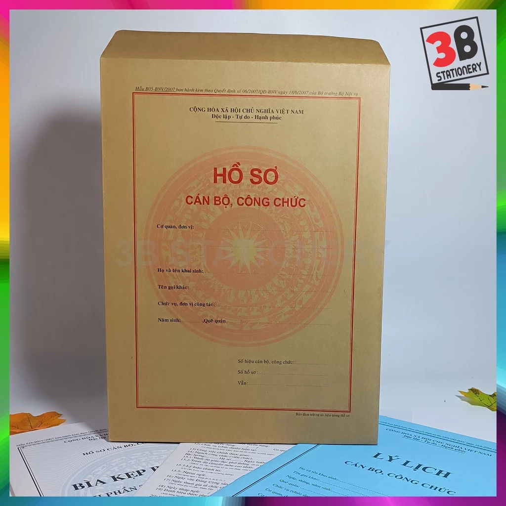 HỒ SƠ CÁN BỘ CÔNG CHỨC mẫu B05-BNV/2007 ban hành theo Quyết định 06/2007/QĐ-BNV ngày 18/6/2007