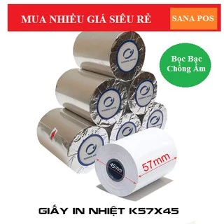 Cuộn giấy in hóa đơn K57-45mm chuyên dùng cho các loại máy in khổ 57mm xprinter xp-58iih, Gprinter 5890