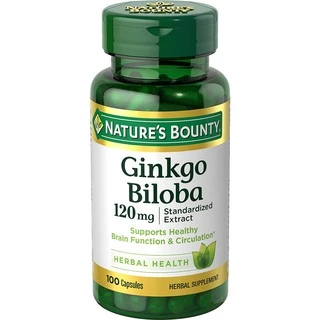 Viên uống giúp Tăng Cường Tuần Hoàn Não Nature's Bounty Ginkgo Biloba 120mg 100 viên date 02.2027