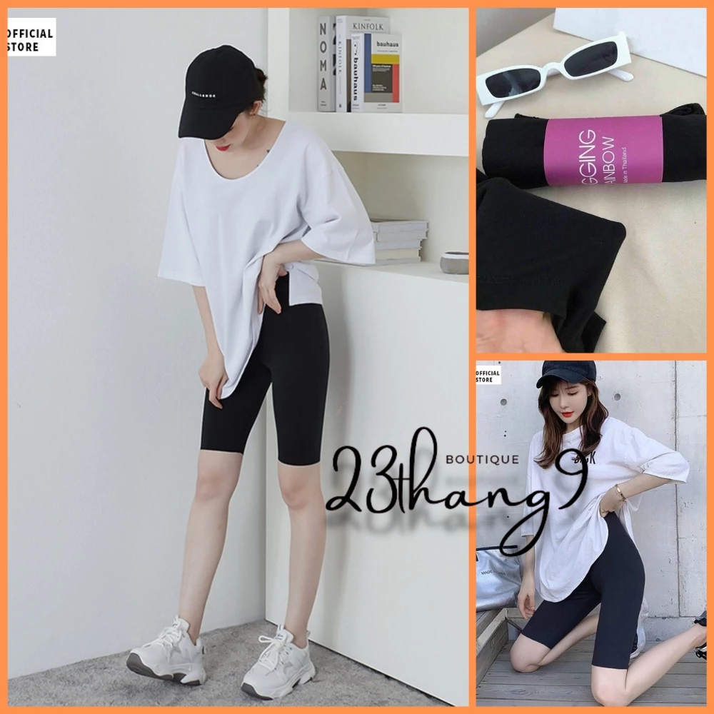 Quần legging nữ quần legging đùi ngố cuộn tím thái cạp cao chun lưng loại 1 siêu mịn siêu co giãn tập gym đi chơi