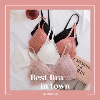 Áo ngực ren không gọng mút mỏng áo lót bralette sexy có móc cài NATALIE - Bae Lingerie