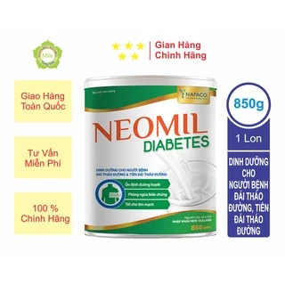 Sữa NEOMIL DIABETES_Giá rẻ 850g - Dinh dưỡng cho người bệnh đái tháo đường và tiền đái tháo đường.