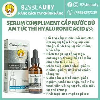 Serum Compliment Hyaluronic Acid 5% cấp nước bù ẩm cho da tức thì