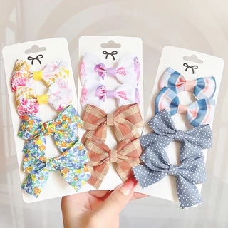 Set 4 kẹp tóc nơ KIDSBOWS bằng kim loại xinh xắn cho bé gái