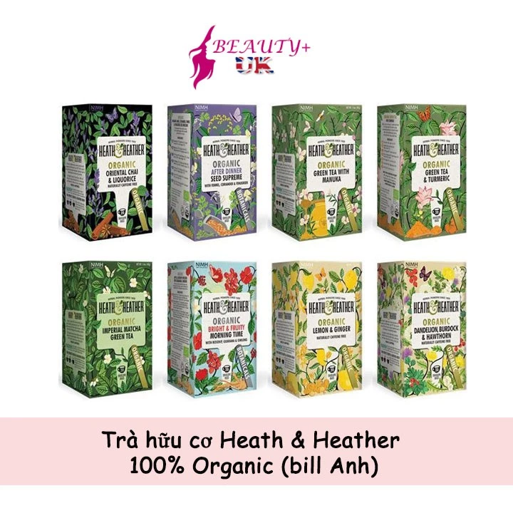 Trà hữu cơ Heath & Heather 100% Organic (bill Anh)