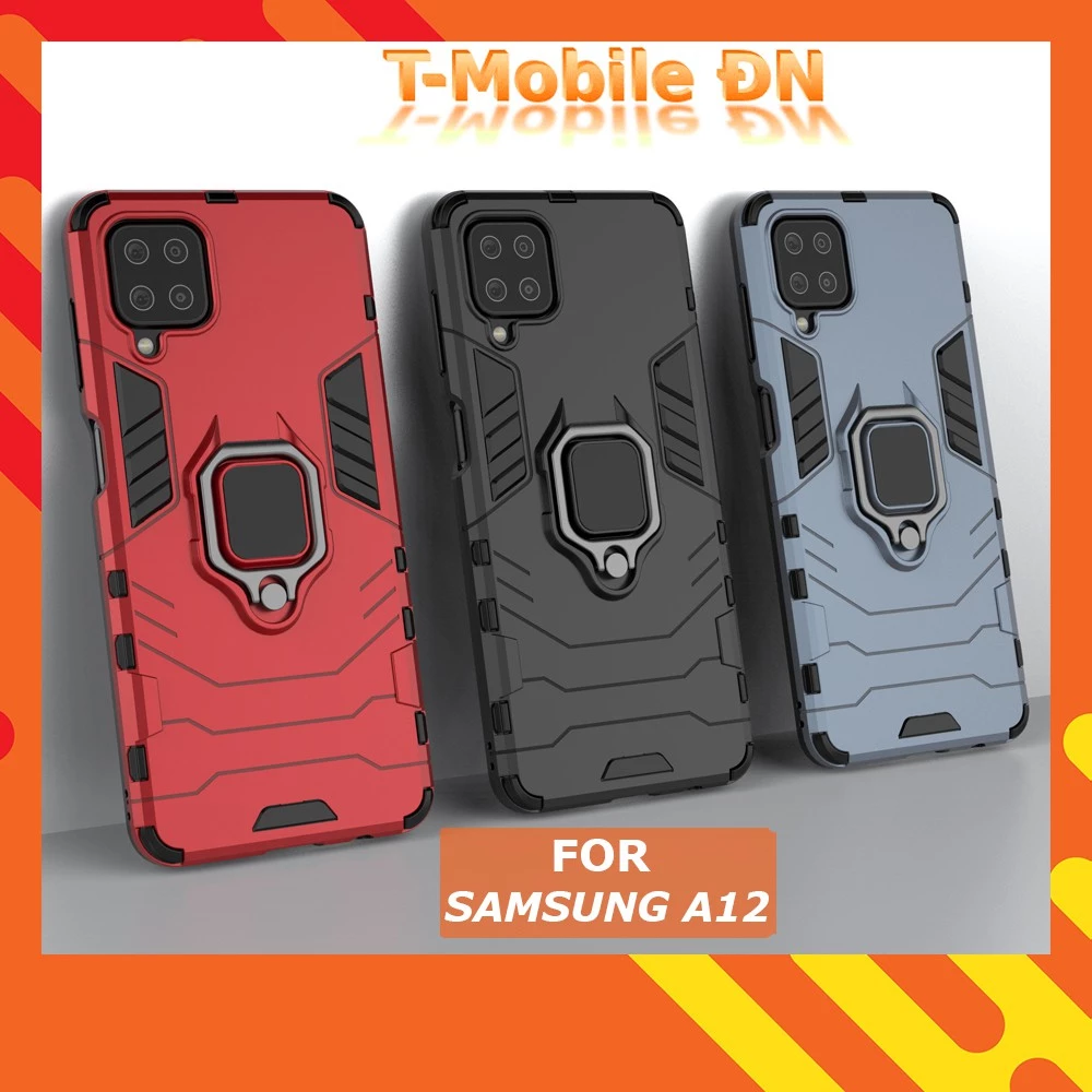 Ốp lưng Samsung A12,🔥FREESHIP🔥 Ốp iRON MAN IRING Nhựa PC cứng viền dẻo chống sốc cho Samsung A12