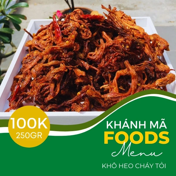 Khô heo cháy tỏi Khánh Mã (250gr) (Heo khô/ lợn khô)