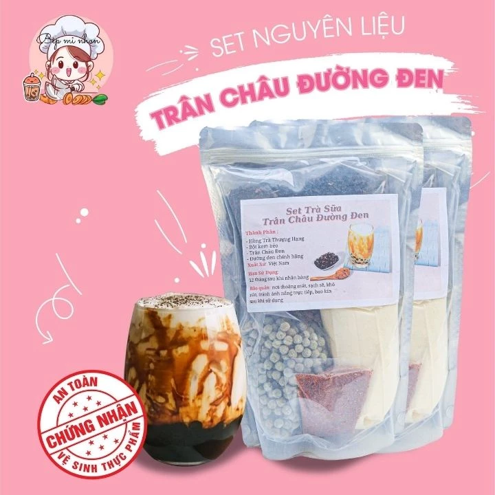 Trà Sữa Tự Pha Set Nguyên Liệu Tự Chọn Dâu, Thái Xanh, Đường Đen, Sương Sáo, Socola ... - NGUYÊN LIỆU BẾP MI NHON