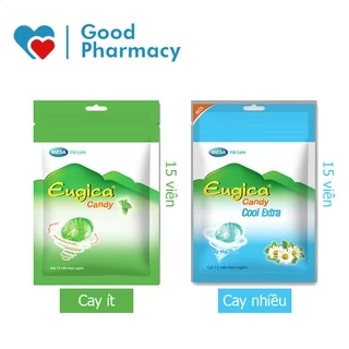 Kẹo ngậm Eugica Candy / Eugica Candy Cool Extra thành phần thảo dược, giúp giảm ho, đau họng - Gói 15 viên