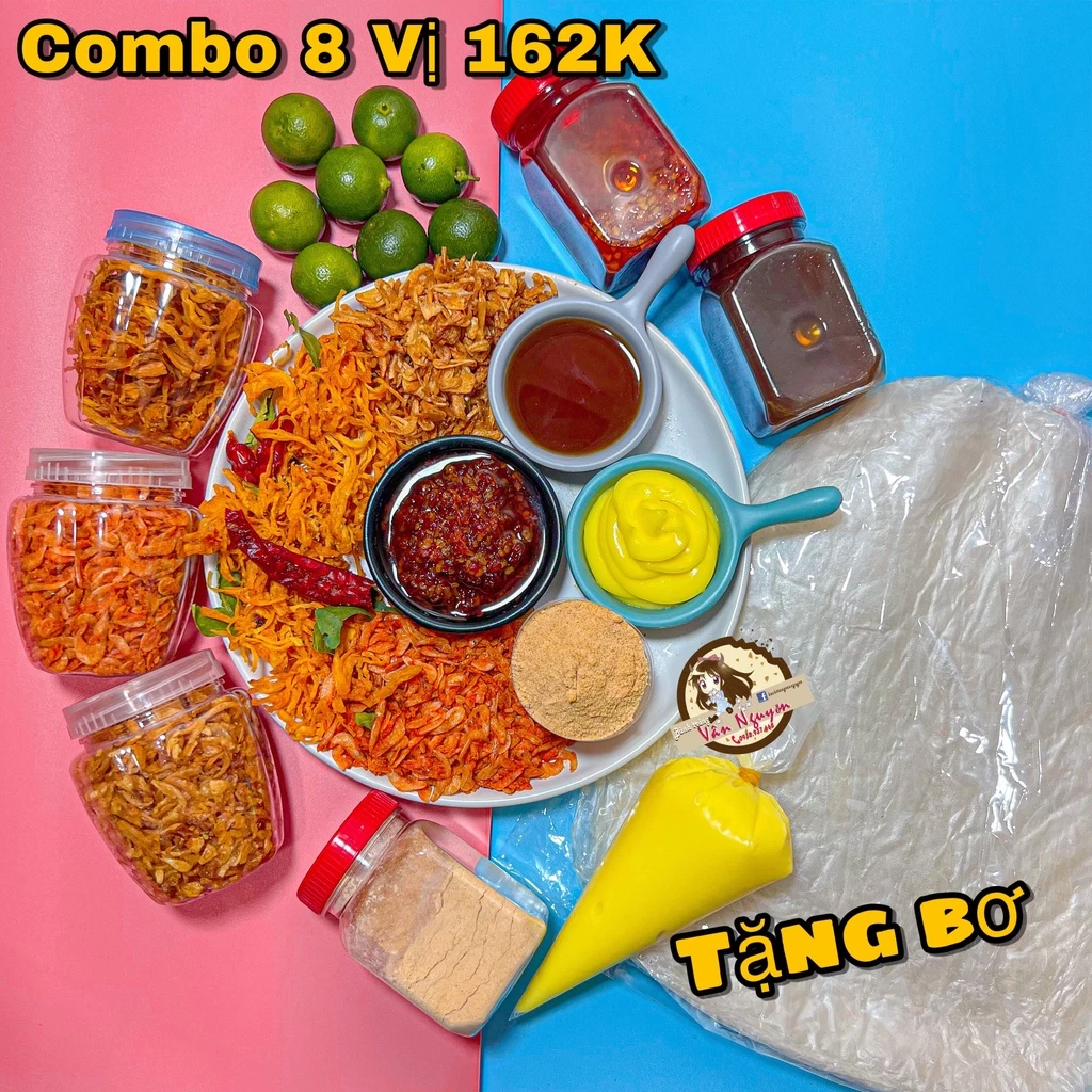 Set bánh tráng phơi sương muối sa tế tỏi hành phi