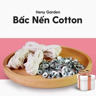 Bấc Nến Cotton Làm Nến Thơm Không Khói Kèm Đế Kẹp HENY GARDEN