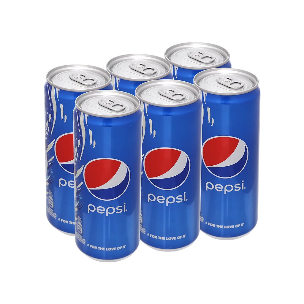 Lốc 6 lon nước ngọt có gas Pepsi 320ml