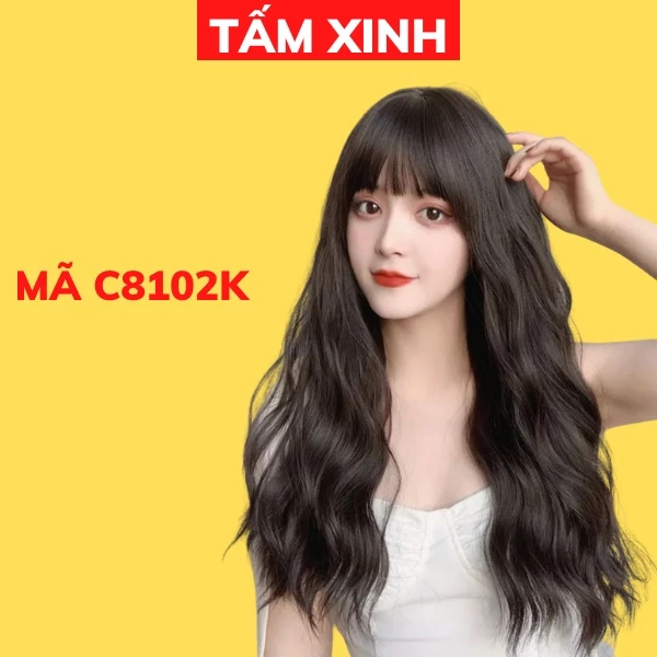 Bộ tóc giả cả đầu nữ đẹp dáng dập xù mỳ dài 70cm - MÃ C8102K
