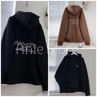 Áo Hoodie Nỉ Ngoại WHY NOT Logo Ngực 🦋 Áo Nỉ Nam Nữ Mũ Rộng 2 Màu 🦋