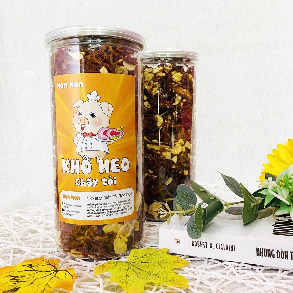 KHÔ HEO CHÁY TỎI - 300gr - MonMon Food - đồ ăn vặt Hà Nội