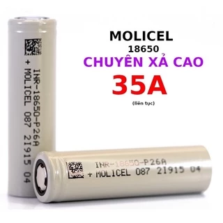 Pin Molicel 18650 P26A dòng xả cao 35A nội trở 11-12