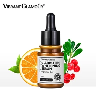 VIBRANT GLAMOR Serum dưỡng trắng α-Arbutin 30ml Niacinamide Vitamin C Tinh chất làm sáng da mặt Làm mờ vết thâm Nếp nhăn Điều trị mịn màng tự nhiên và nhẹ nhàng để chăm sóc da 30ml