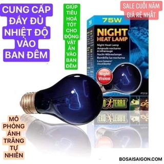 Đèn SƯỞI ẤM ĐÊM 75W giá sỉ, CHO BÒ SÁT, RỒNG NAM MỸ, RÙA NƯỚC, SULCATA, NÚI VÀNG. GIÁ RẼ NHẤT. Chính hãng EXO TERRA.