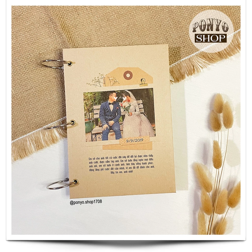 Sổ dán ảnh Scrapbook, khổ A5, gáy còng (In bìa theo yêu cầu)