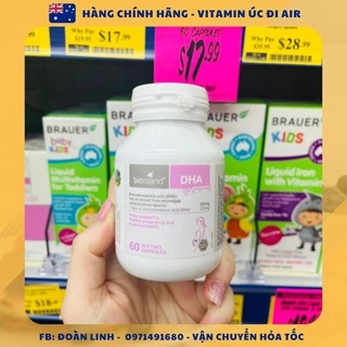 DHA Bầu Bioisland 60 viên cho phụ nữ chuẩn bị mang thai, mẹ bầu và sau sinh, Hàng Chuẩn Úc