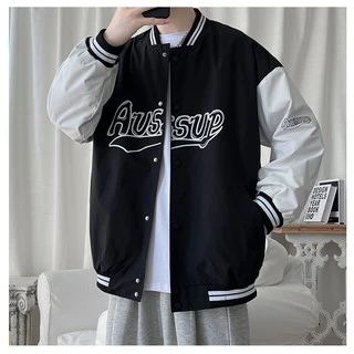 Áo bomber kaki nam nữ ⚡FREESHIP - ẢNH THẬT ⚡ Áo khoác bóng chày in chữ from rộng unisex