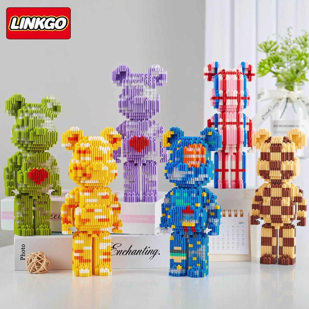 Bộ đồ chơi lắp ráp Bearbrick - Mô hình 3D LINKGO Nanoblock