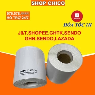 [ZẢ KHO] Giấy in tem nhiệt 80x80 mm Decal Nhiệt chuyên cho vận chuyển, in đơn hàng