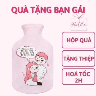 Túi chườm bụng kinh HATITA 1000ml phiên bản tình yêu, món quà tặng người yêu ngày dâu