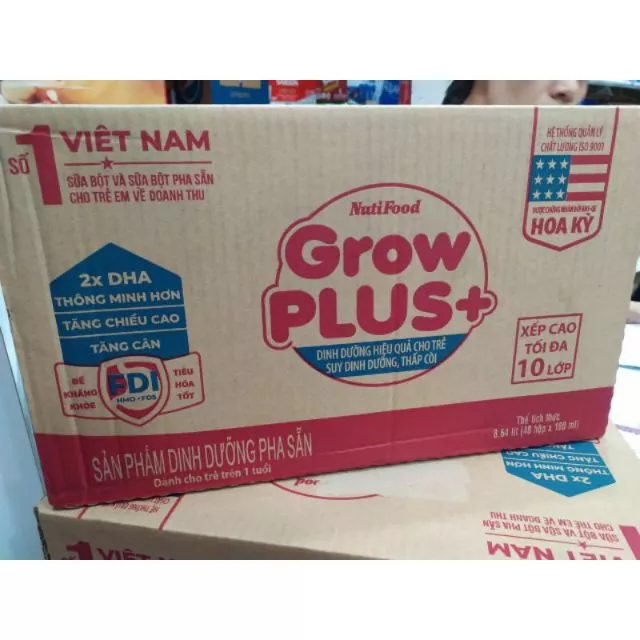 Thùng sữa GROW PLUS+ Đỏ 110ML