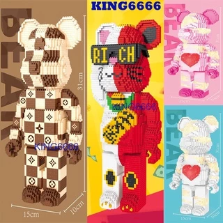 xếp hình Gấu Bearbrick LV 32 cm xếp hình lắp ráp mô hình bear brick cỡ lớn Hàng Đẹp