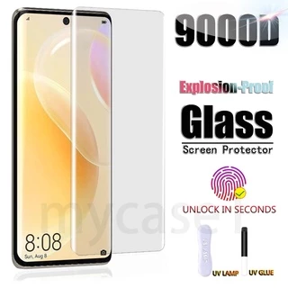 Kính cường lực keo UV bảo vệ màn hình cho Huawei P60 P50 P40 P30 Mate 60 50 40 30 20 Nova 11 Ultra 10 SE 9 8 7 Pro Plus Pro+ 4G 5G 2023