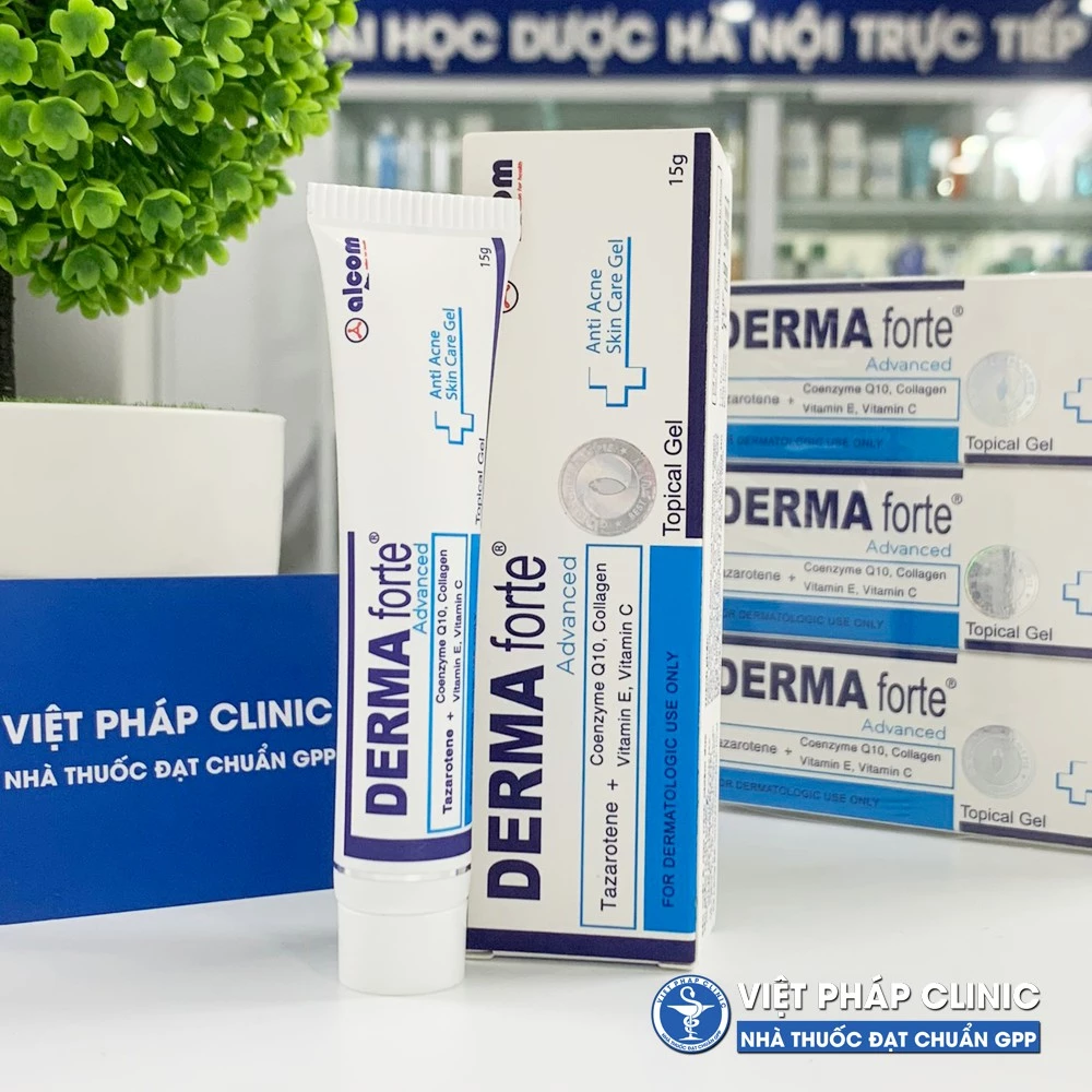 Derma Forte ADVANCED Gel 15g - Giảm Mụn Trứng Cá, Ngừa Thâm, Mờ Sẹo, Dưỡng Da