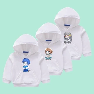 Áo Hoodie màu trắng in hình hero team cực chất đủ size cho bé trai bé gái