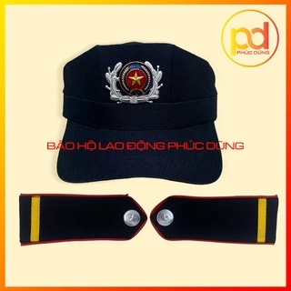 Combo cầu vai và nón đồng phục bảo vệ [đikèm sao nón] đồng phục bảo vệ chuyên nghiệp giá rẻ - mua chung tiết kiệm